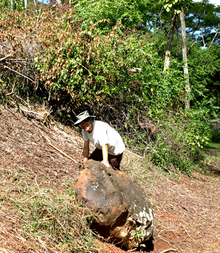 Brian clearing a slope