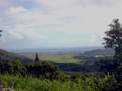 Kawai Nui and Kailua seen from the Maunawili Demonstration Trail